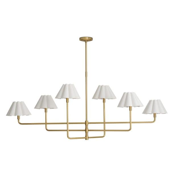 Polly Chandelier - Ivory & Brass